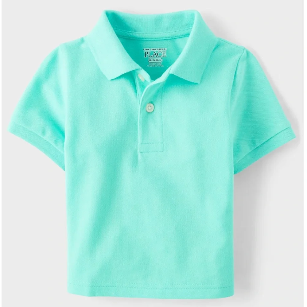 The Children’s Place Boys Aqua Pique Polo Shirt Size 4T